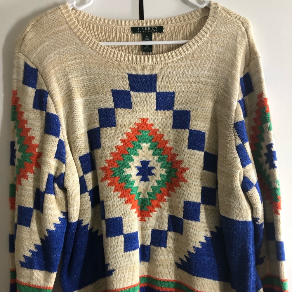 Lauren Ralph Lauren - Printed Crop Sweater - XL
